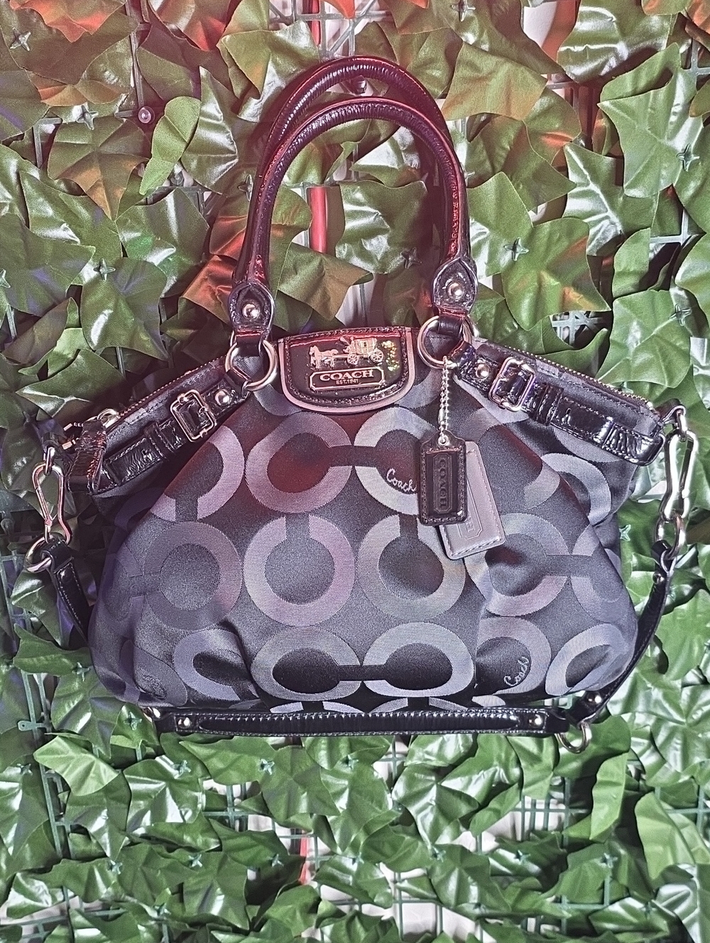 Coach Black & Gray Signature Satchel